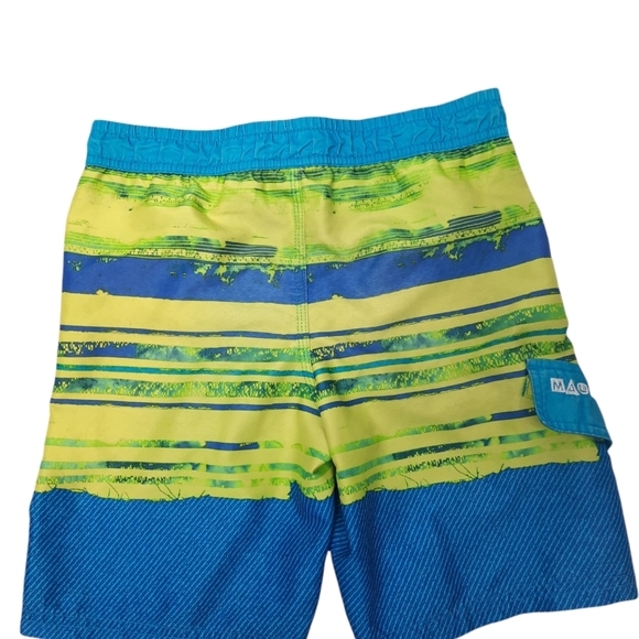 Maui and Sons Neon Yellow and Blue Swim Trunks Sz 6 Boys- Make Offer❣️ - Picture 4 of 12